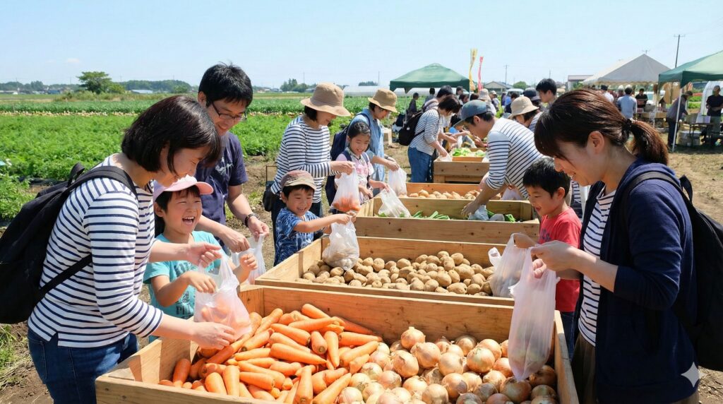 野菜やカステラの詰め放題イベント