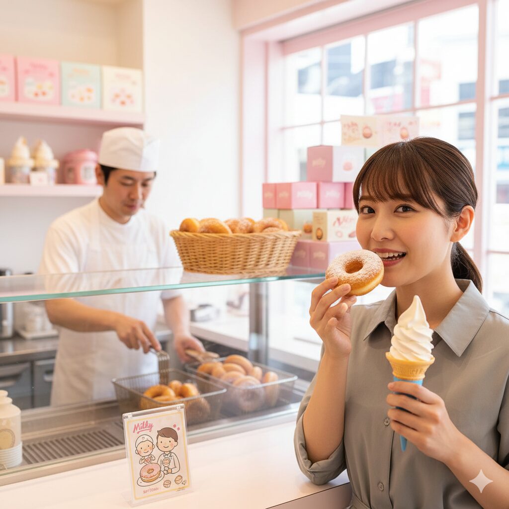 専門店だけの揚げたてミルキー味を体験する