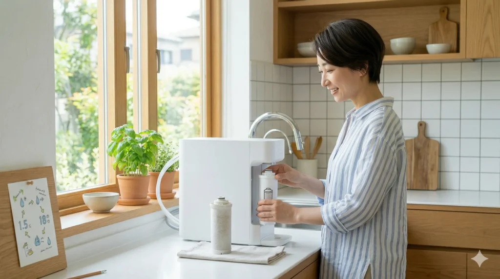 18ヶ月交換で手間がかからないカートリッジの寿命